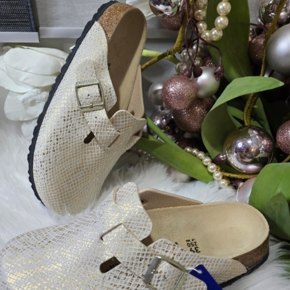 Birkenstock Shiny Python Eggshell Boston BS Women… - image 2